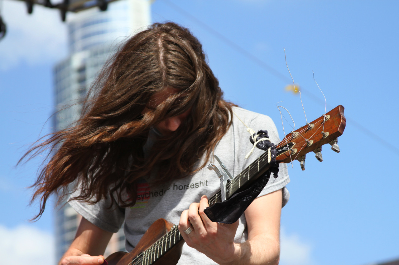Kurt Vile performs at Auditorium Shores during South By Southwest in Austin, Texas on March 19, 2011.