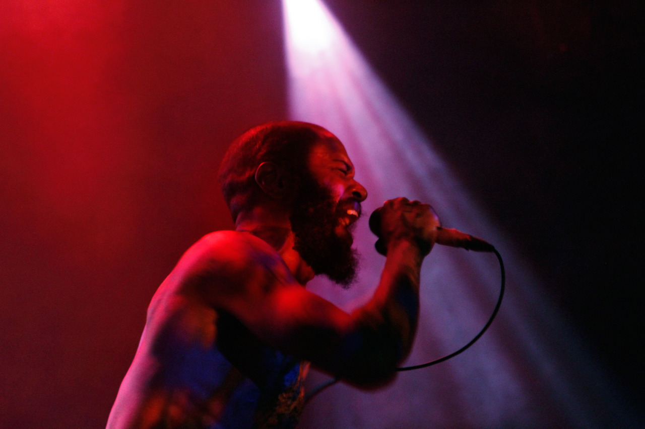 Death Grips performs at NPR Music's showcase at (le) Poisson Rouge during the CMJ Music Marathon in New York, NY on Oct. 17, 2012.