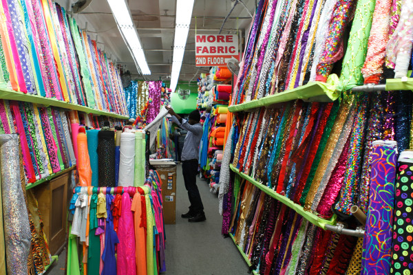 The Garment District's factories and wholesale and retail shops, including Spandex World on West 38th Street, employ about 7,100 people.