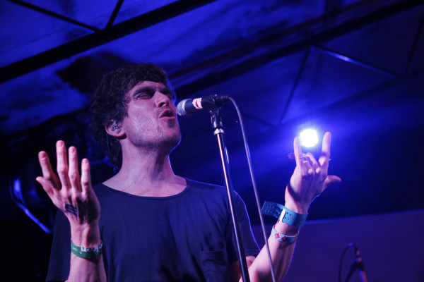 Bear In Heaven performs at the Pitchfork Interactive Showcase at Mowhawk Patio during South By Southwest in Austin, Texas on March 13, 2012.