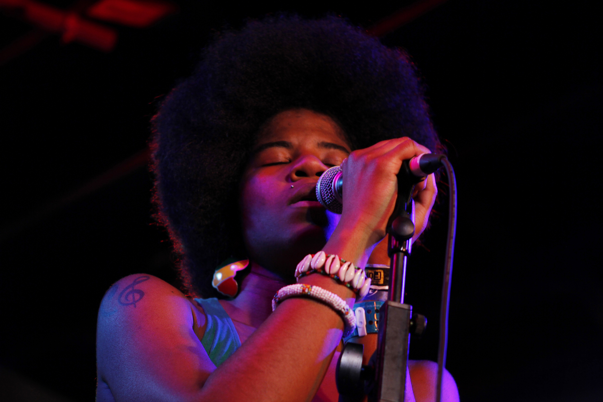 THEESatisfaction performs at the Sub Pop showcast at Red 7 during South By Southwest in Austin, Texas on March 16, 2012.