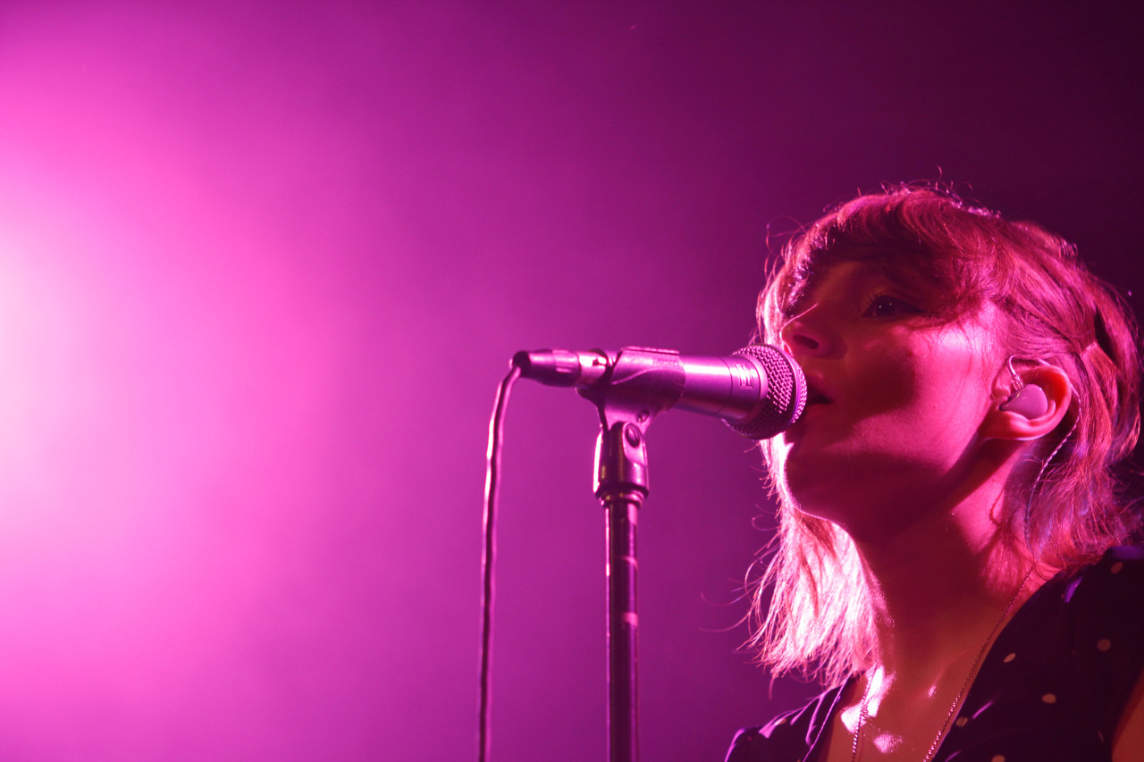 CHVRCHES performs at Music Hall Of Williamsburg in Brooklyn, NY on June 18, 2013. (© Michael Katzif – Do not use or republish without prior consent.)