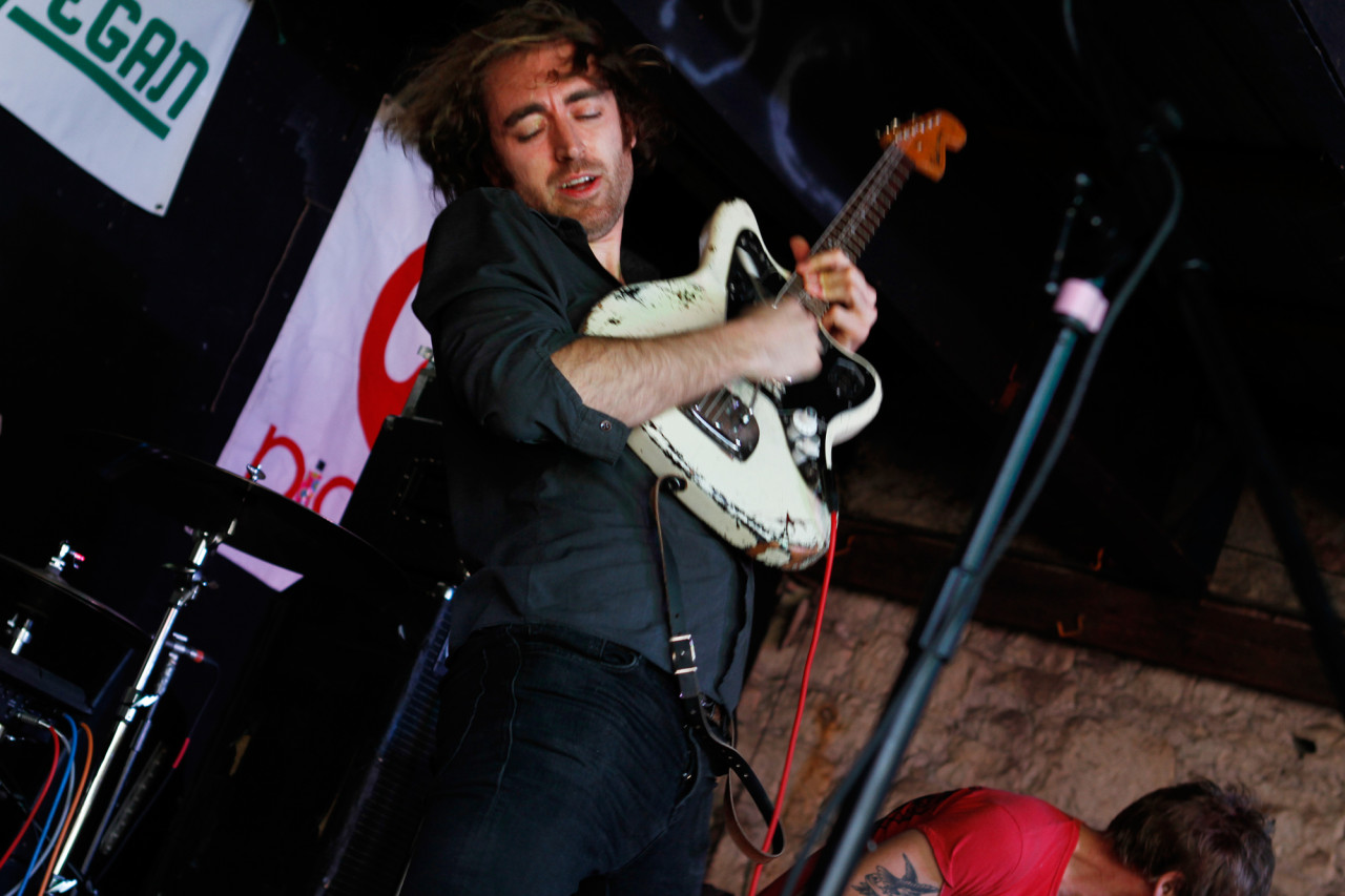 A Place To Bury Strangers performs at the Brooklyn Vegan day party at The Main during South By Southwest in Austin, Texas on March 16, 2013.