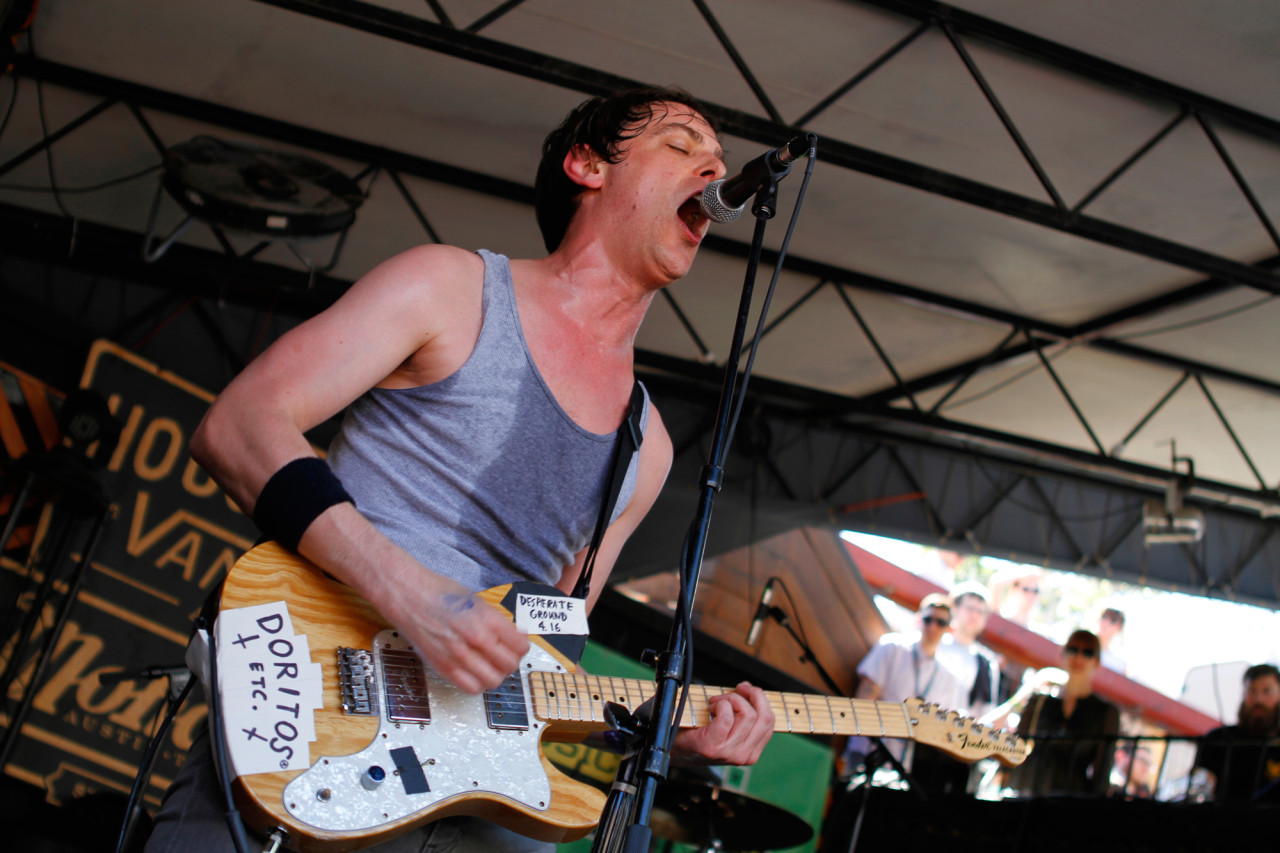 The Thermals performs at the A.V. Club day party at The Mohawk patio during South By Southwest in Austin, Texas on March 16, 2013. 
