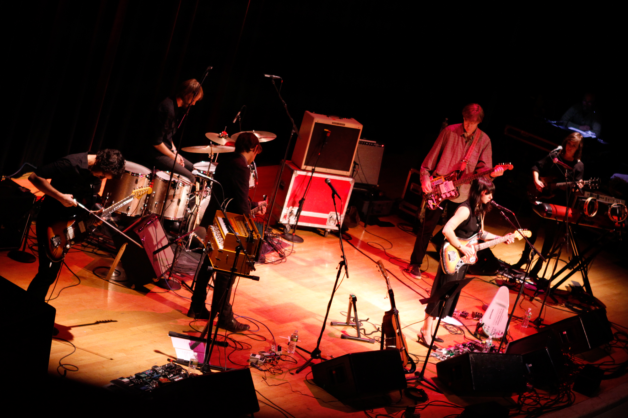Sharon Van Etten plays with Aaron Dessner, Thurston Moore and band at Town Hall in New York, NY on Nov. 15, 2012.