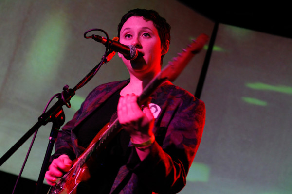 Swearin' plays at Brooklyn Night Bazaar in Williamsburg, Brooklyn NY on December 12, 2014.