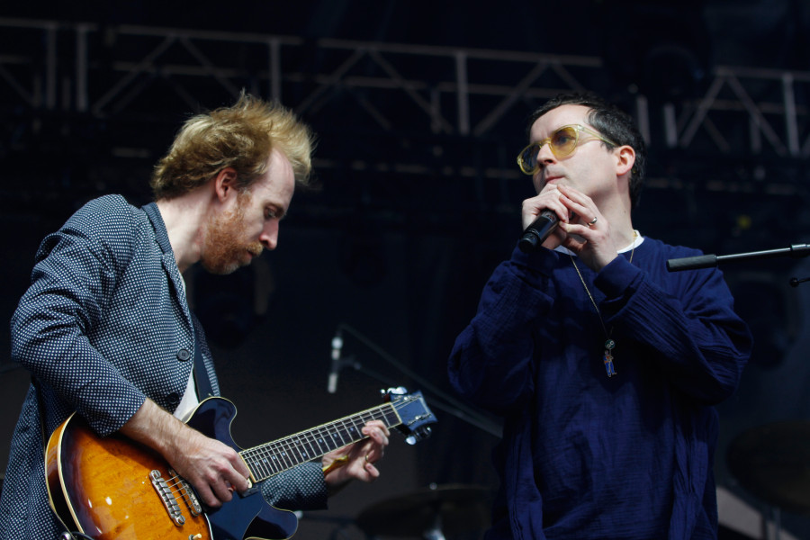 Hot Chip performs on the Big Apple Stage at Governors Ball on Randall's Island, New York, on June 7, 2015. (© Michael Katzif – Do not use or republish without prior consent.)