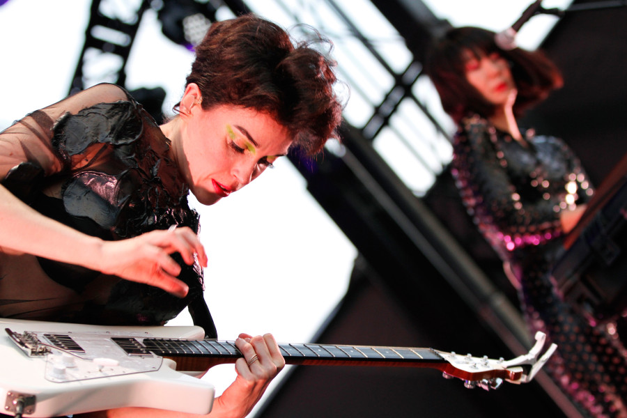 St. Vincent's Annie Clark performs on the Big Apple Stage at Governors Ball on Randall's Island, New York, on June 5, 2015. (© Michael Katzif – Do not use or republish without prior consent.)