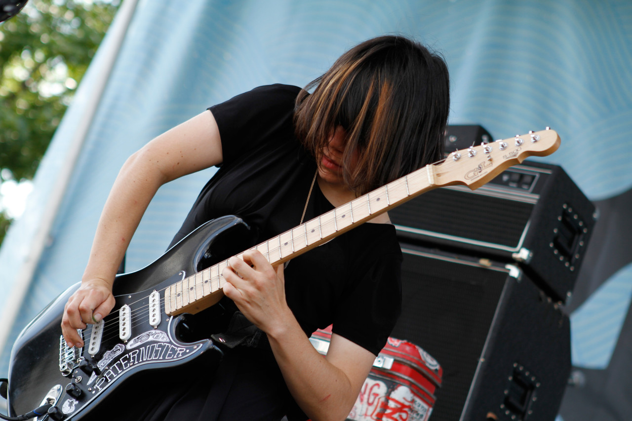 Screaming Females performs at Village Voice's 4Knots Festival at Pier 84 in New York, NY on July 11, 2015. (© Michael Katzif – Do not use or republish without prior consent.)