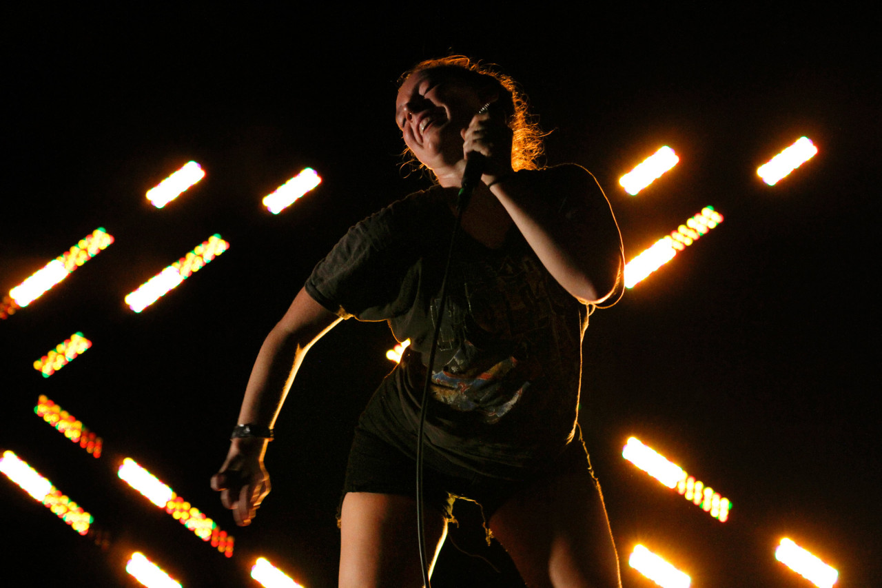 Sylvan Esso performs at Celebrate Brooklyn at Prospect Park in Brooklyn, NY on July 25, 2015. (© Michael Katzif – Do not use or republish without prior consent.)