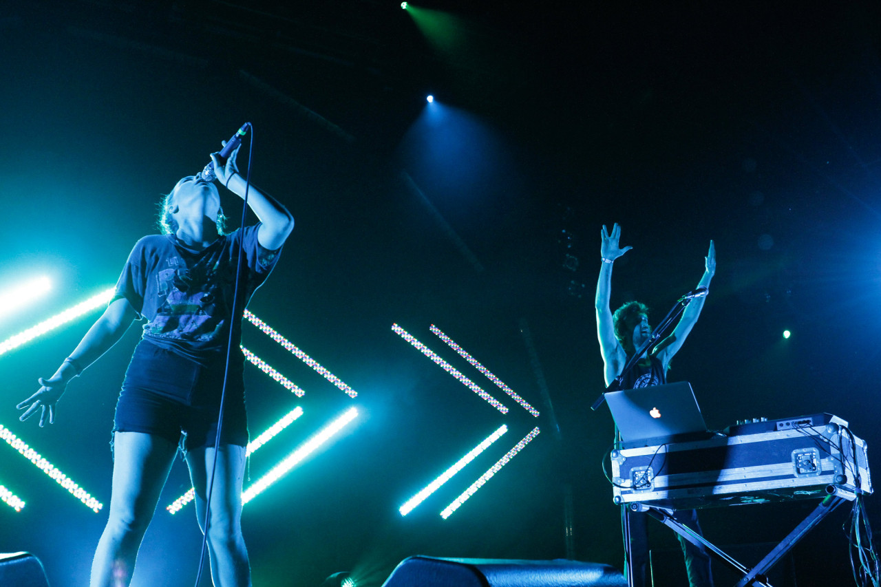 Sylvan Esso performs at Celebrate Brooklyn at Prospect Park in Brooklyn, NY on July 25, 2015. (© Michael Katzif – Do not use or republish without prior consent.)