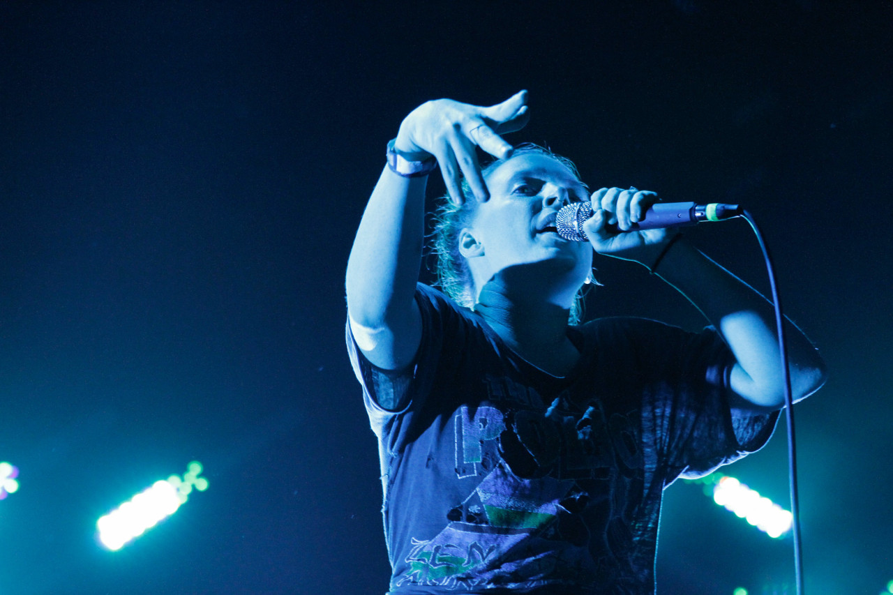 Sylvan Esso performs at Celebrate Brooklyn at Prospect Park in Brooklyn, NY on July 25, 2015. (© Michael Katzif – Do not use or republish without prior consent.)