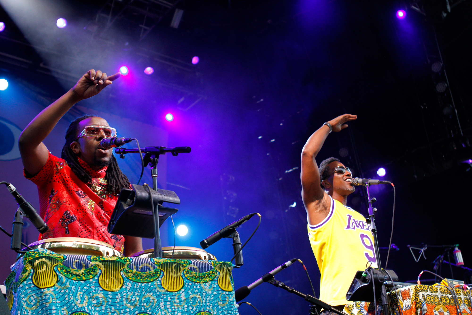 Shabazz Palaces performs at Celebrate Brooklyn at Prospect Park in Brooklyn, NY on Aug. 8, 2015. (© Michael Katzif – Do not use or republish without prior consent.)