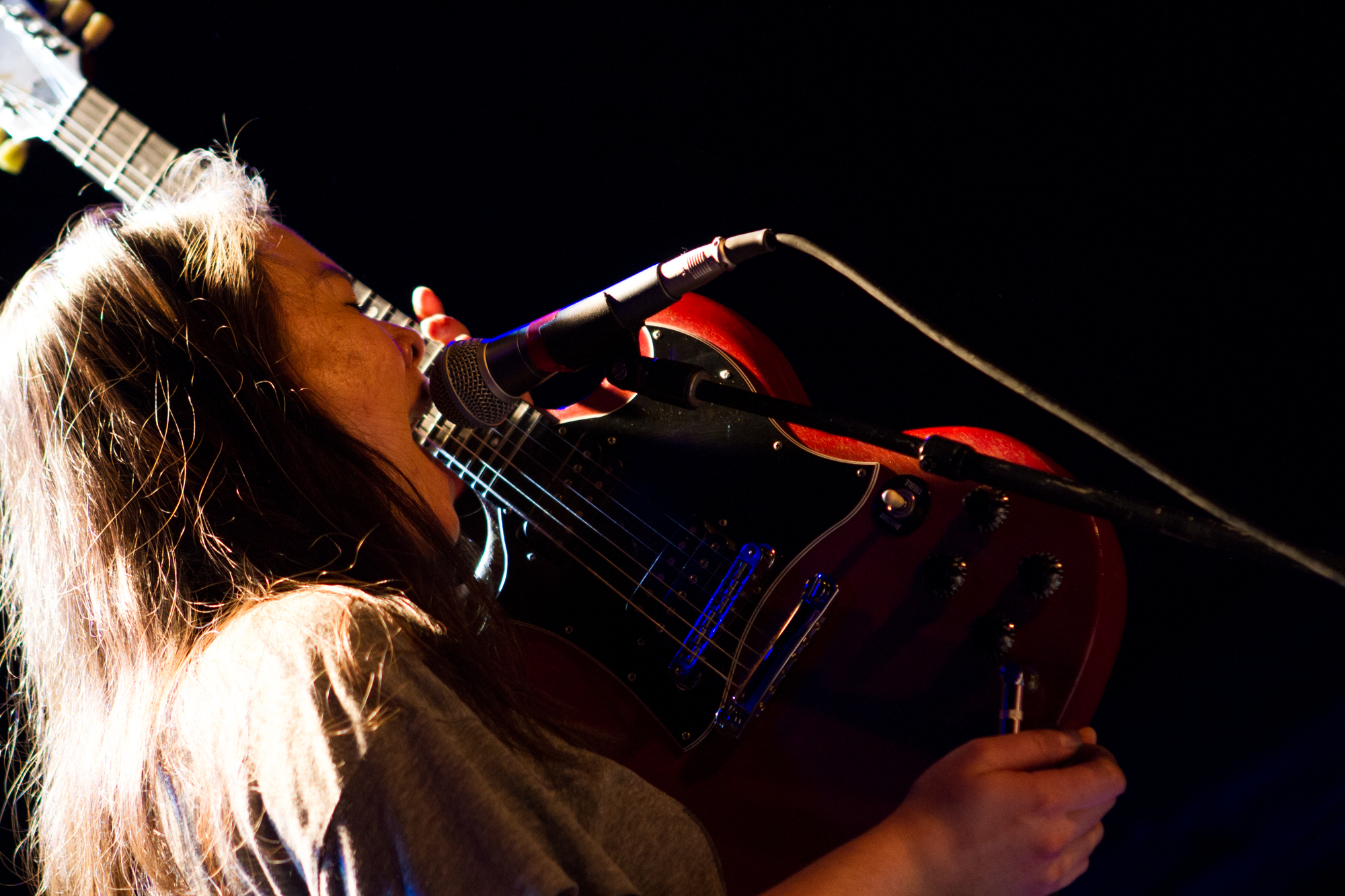 Mitski plays at Bowery Ballroom, in New York, NY on Apr. 25, 2015. (© Michael Katzif - Do not use or republish without prior consent.)