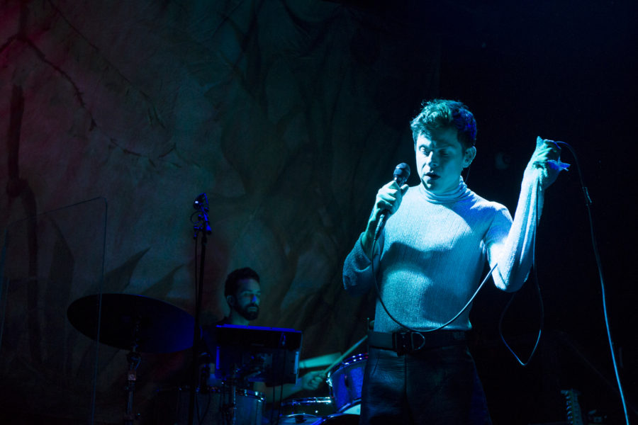 Perfume Genius play at Bowery Ballroom in New York, New York on Dec. 11, 2017. (© Michael Katzif - Do not use or republish without prior consent.)