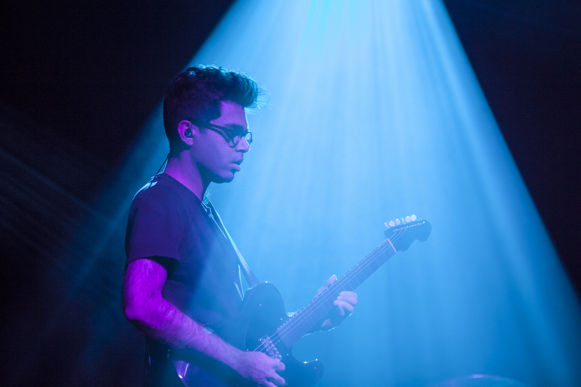 Rafiq Bhatia of Son Lux plays at Brooklyn Steel in Williamsburg, Brooklyn, New York on March 22, 2018. (© Michael Katzif - Do not use or republish without prior consent.)