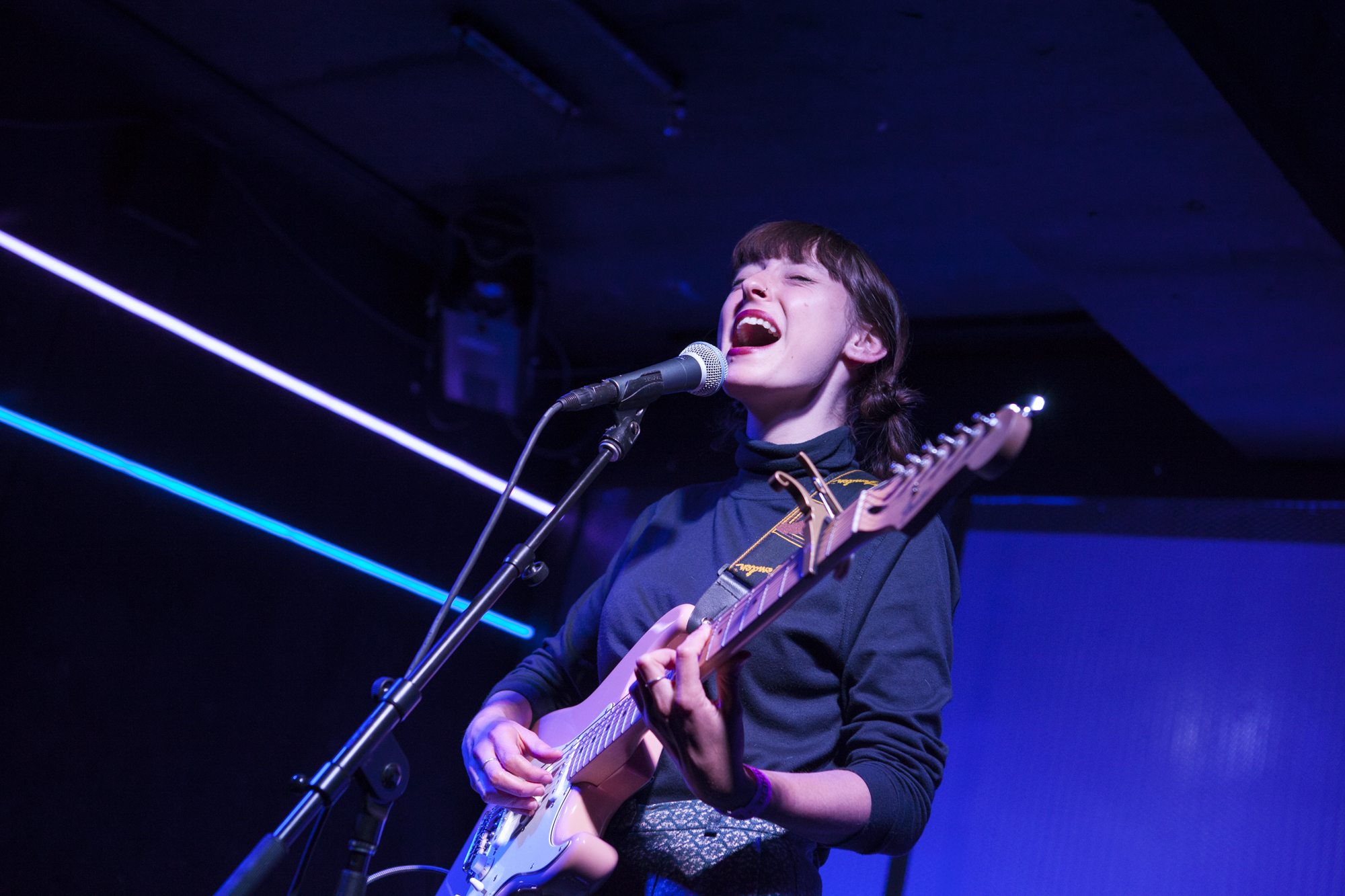 Stella Donnellly plays at Elsewhere - Zone One in Bushwick, Brooklyn, New York on March 19, 2018. (© Michael Katzif - Do not use or republish without prior consent.)