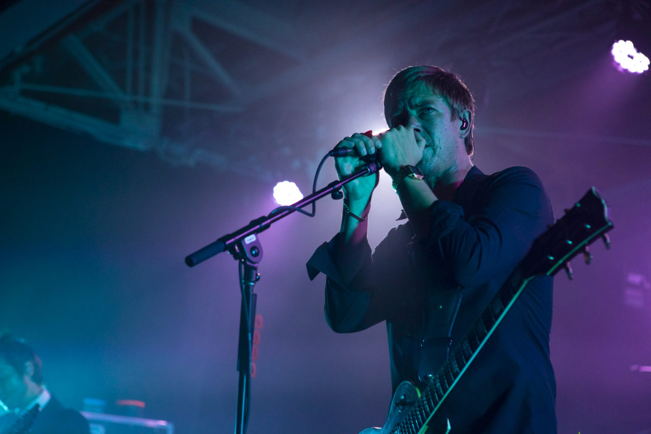 Interpol celebrated the release of its new album ‘Marauder’ at House of Vans' final show before closing down after a 8-year run in Greenpoint, Brooklyn, New York on Aug. 24, 2018. (© Michael Katzif - Do not use or republish without prior consent.)