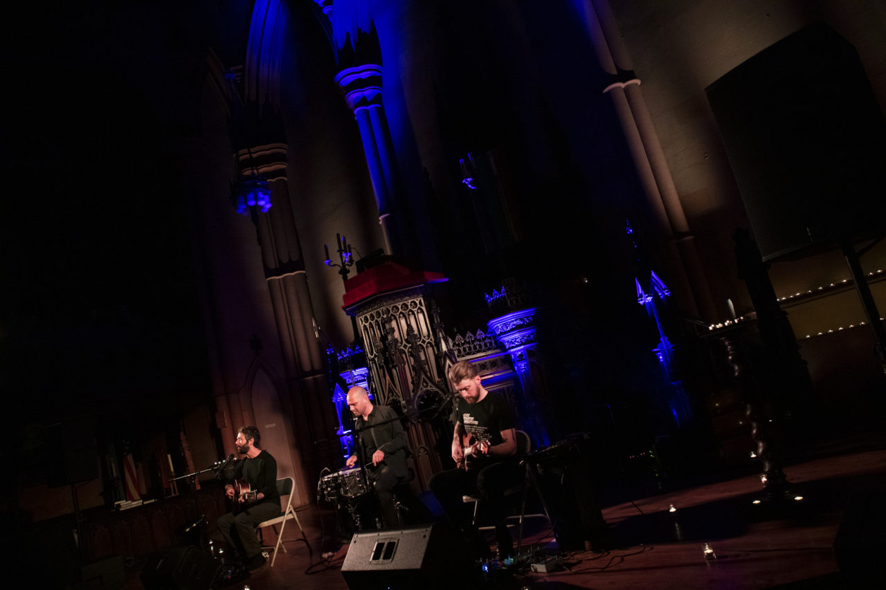 The Antlers celebrate the 10th anniversary of its album 'Hospice' at the First Unitarian Congressional Society church in Brooklyn, New York on March 30, 2019. (© Michael Katzif - Do not use or republish without prior consent.)