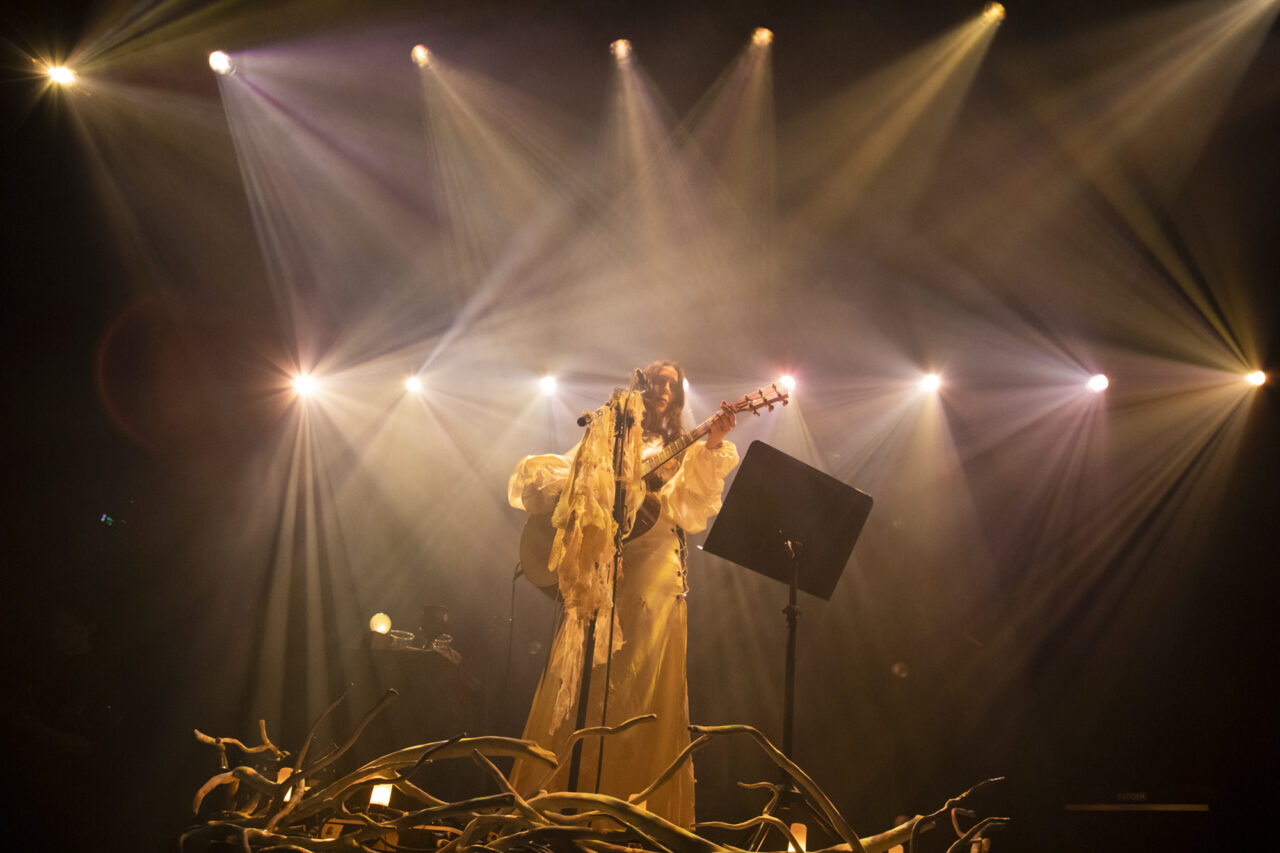 Chelsea Wolfe plays at Brooklyn Steel in Williamsburg, Brooklyn, New York on Nov. 1, 2019. (© Michael Katzif - Do not use or republish without prior consent.)